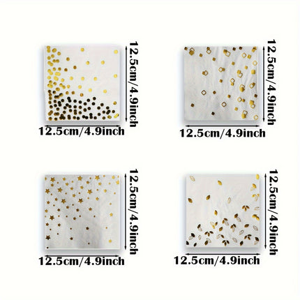 100pcs White/Black Hot Stamping Theme Party Napkins