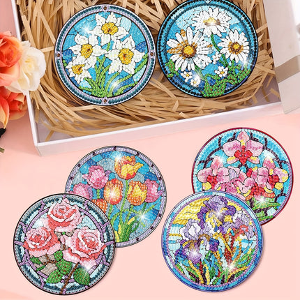 8pcs DIY Diamond Art Coaster Set