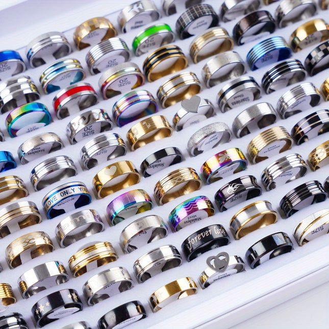 20Pcs Fashion Stripe Rhinestone Rings