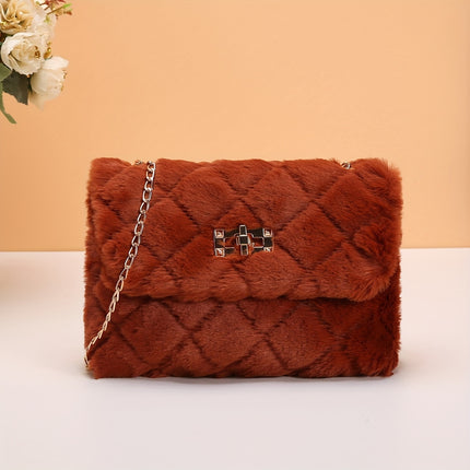Casual Faux Fur Crossbody Bag