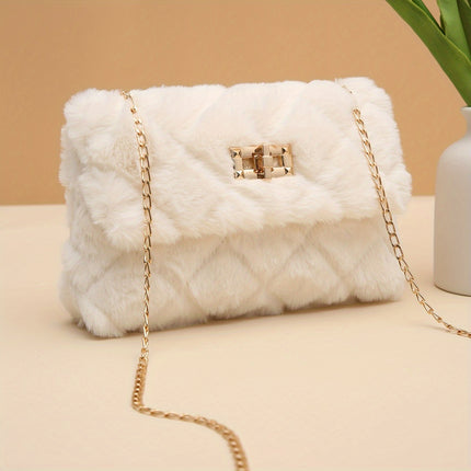 Casual Faux Fur Crossbody Bag