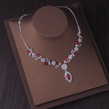 Elegant Blue Crystal Bridal Set