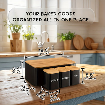 Large Bread Box & 3pcs Storage Set