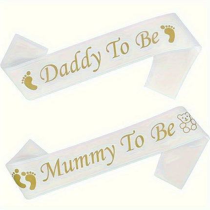 'Mom & Dad' Canvas Sash Set – Gender Reveal Essentials