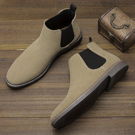 Men’s Brown Elastic Ankle Boots