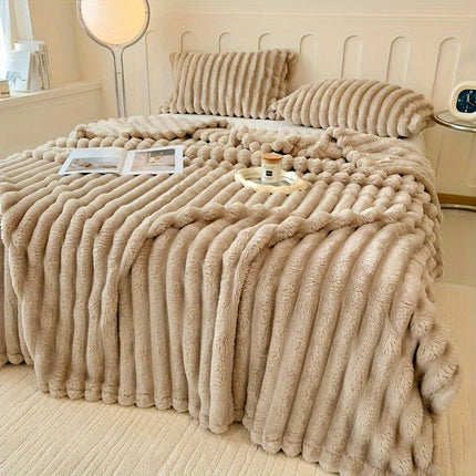Champagne Plush Throw Blanket – Soft All-Season Comfort - Monti Bargains