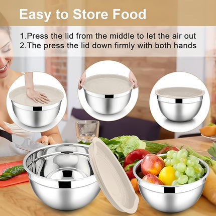 14-Piece Stainless Steel Mixing Bowl Set