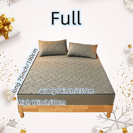 3pcs Waterproof Solid Fitted Sheet Set - 360° Coverage
