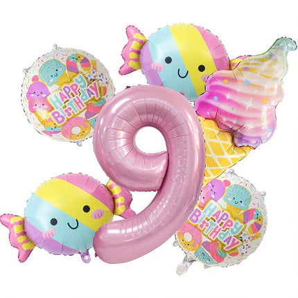 Birthday Party Decorations 81.28 cm Pink Number Balloons