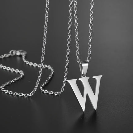 Minimalist Alphabet Stainless Steel Necklace