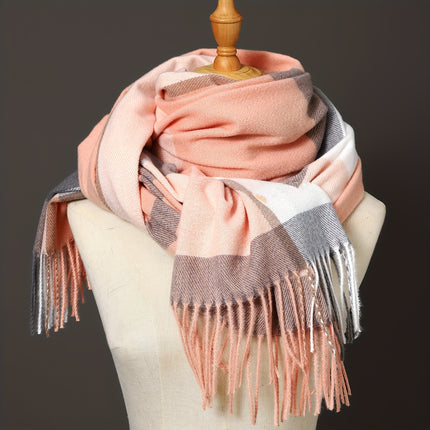 Elegant Plaid Thick Scarf