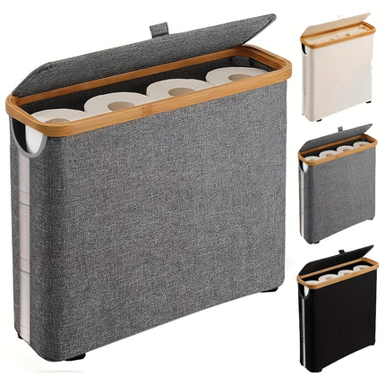 Bamboo Toilet Paper Holder with Lid