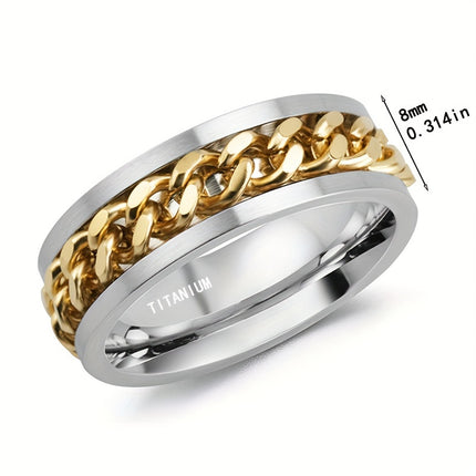 PANASH 8mm Titanium Steel Spinner Ring