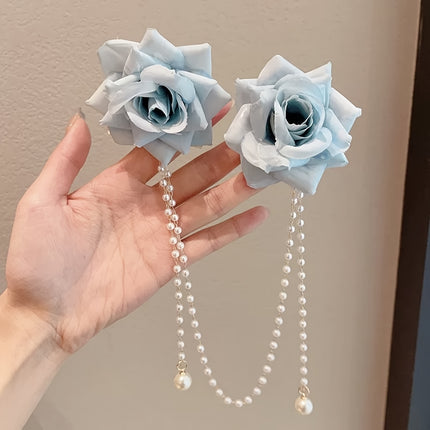 Chic Rose Tassel Hair Clips