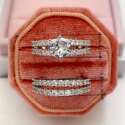 2pcs Bridal Wedding Rings Set