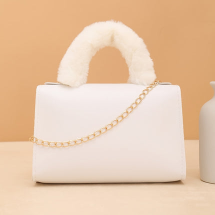 Faux Leather Crossbody Bag with Plush Handle