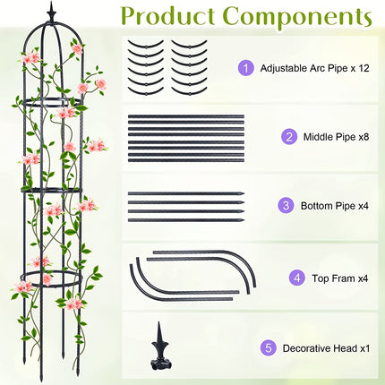 Elegant Tower Trellis for Climbing Plants & Flowers