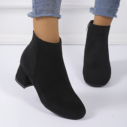 Elegant Block Heel Ankle Boots