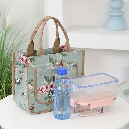 Floral Print Commuter Tote Bag