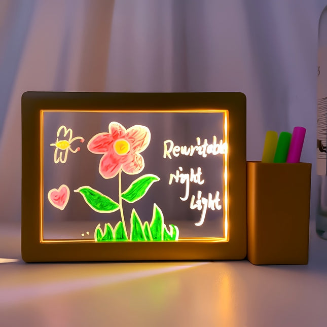 USB-Powered 3D LED Night Light with Acrylic Message Board
