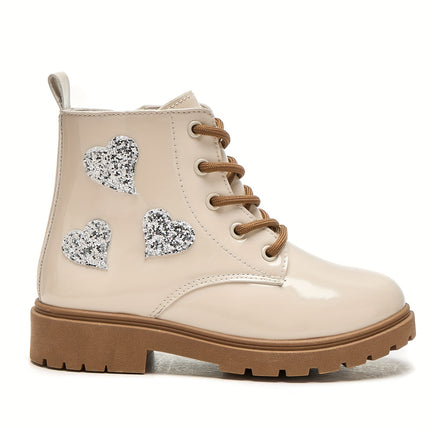 Girls' Sparkling Heart High-Top Boots