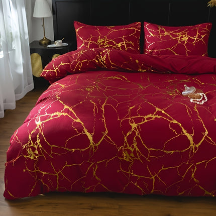 Soft Bronzing Duvet Cover Set - 3pcs, Elegant Comfort