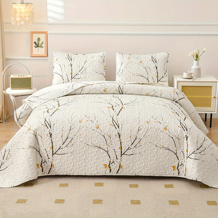 Elegant Plum Blossom Quilt Set – Soft & Breathable Comfort