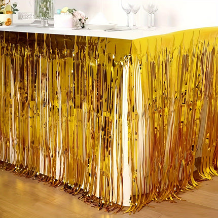 1pc Golden Tassel Table Skirt