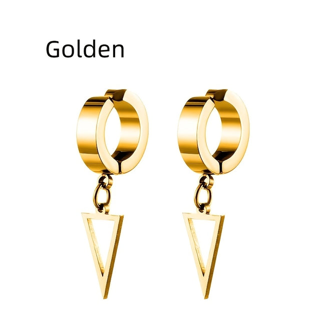 Triangle Pendant Ear Clips Set