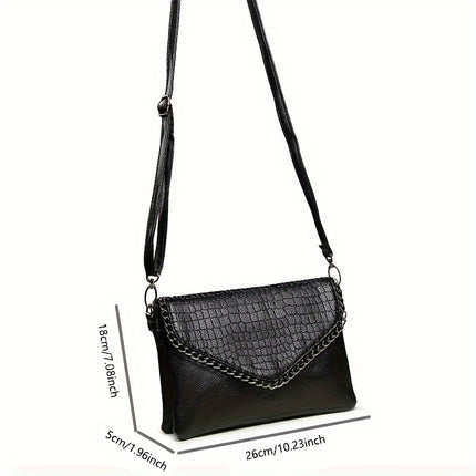 Minimalist Solid PU Crossbody Bag