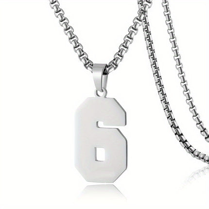 Men's Sports Number Pendant Necklace