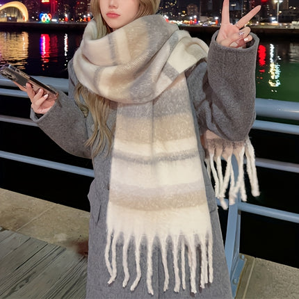 Cozy Women’s Faux Fleece Tassel Scarf