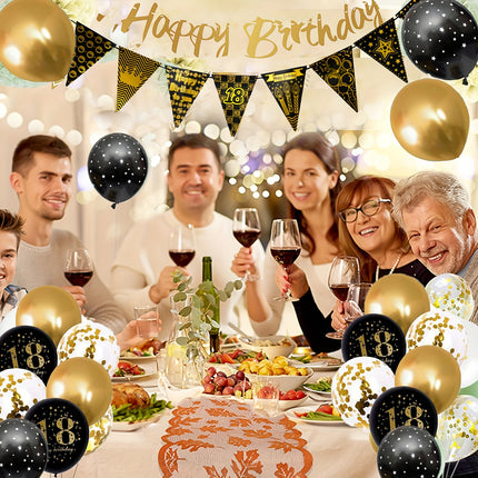 18th Birthday Celebration Kit – Black & Gold Elegance