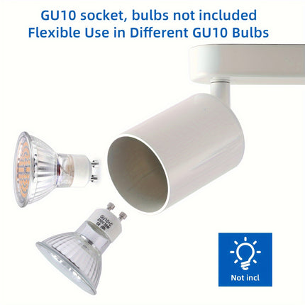 LED Ceiling Spotlight 4 Bulbs – White Swiveling GU10 Ceiling Lamp