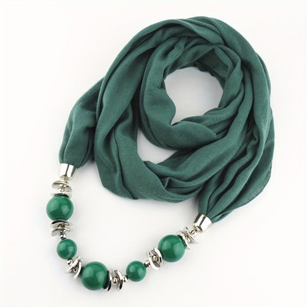 Boho Resin Bead Pendant Scarf