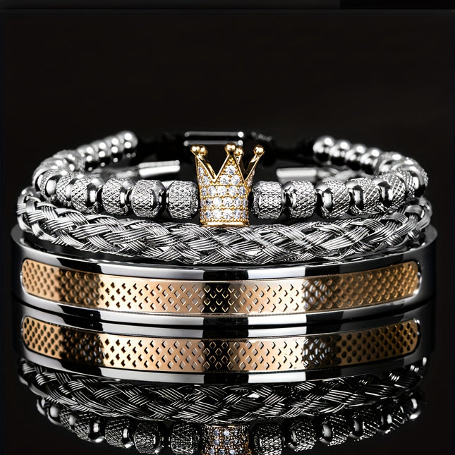 Crown Stainless Steel Bracelet for Men