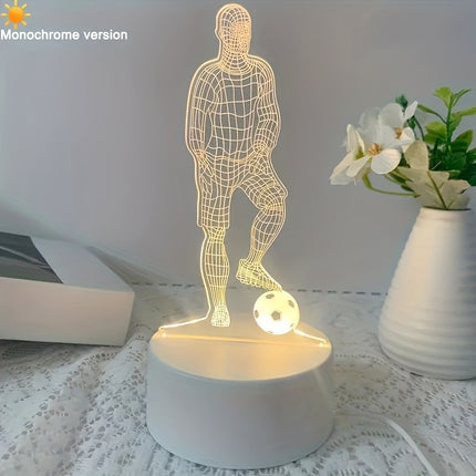 3D Football Player LED Table Lamp – Bedside Night Light