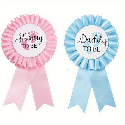 2pcs Mommy To Be Badge & Dad To Be Badge