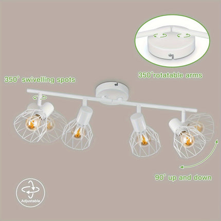 Modern E14 LED Pendant Light - Rotatable 4-Flame Ceiling Light