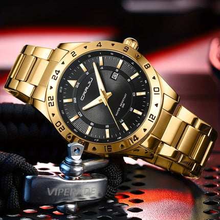 Stylish Steel Strap Calendar Watch