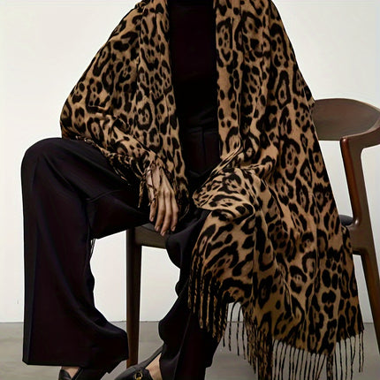 Bohemian Leopard Print Fleece Scarf