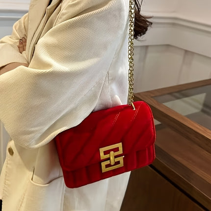 Elegant Quilted Velvet Shoulder Bag