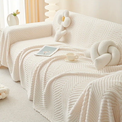 Plush Sofa Cover Blanket – Pet-Friendly, Anti-Slip Furniture Protector