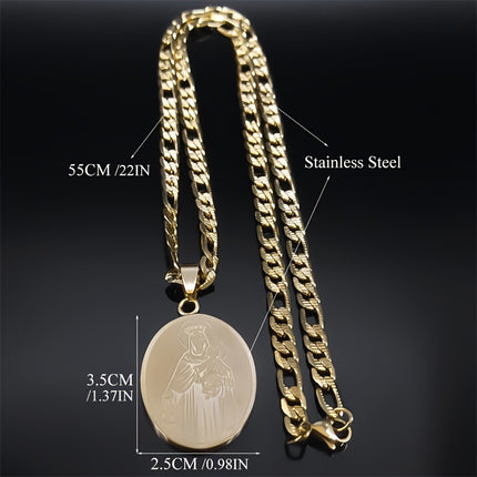 V18K Gold Plated Virgin Mary Pendant Necklace