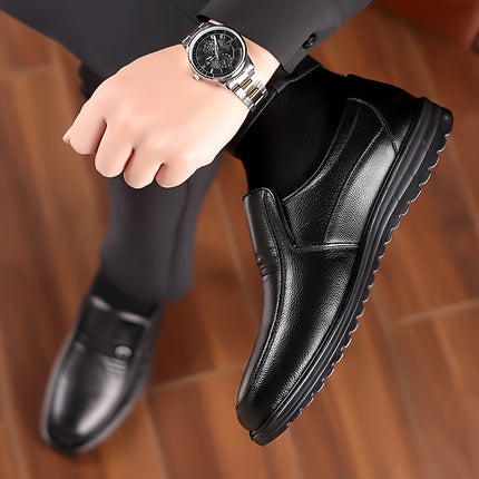 Men’s Solid Color Leather Loafers