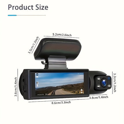 Vavupo 1080P Dual-Camera Dash Cam with Night Vision