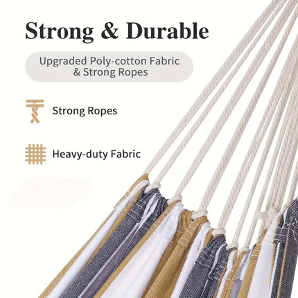 Extra Large Canvas Hammock for Indoor & Outdoor Relaxation