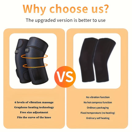 Electric Heating Knee Brace with Vibration Massage - USB Powered
