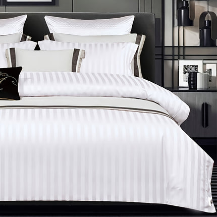 Luxury White Satin 3pcs Duvet Cover Set