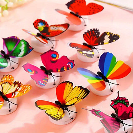 Colorful Glowing Butterfly Night Light - 3D LED Wall Sticker